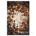 Tapis de cuir patchwork de vache de luxe